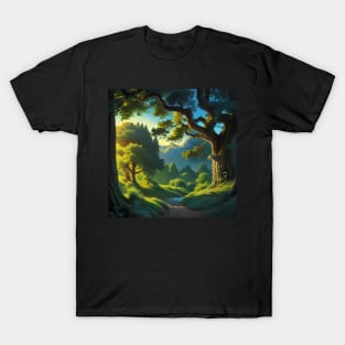 Serene Empty Hiking Trail in a Lovely Oak Woodland T-Shirt